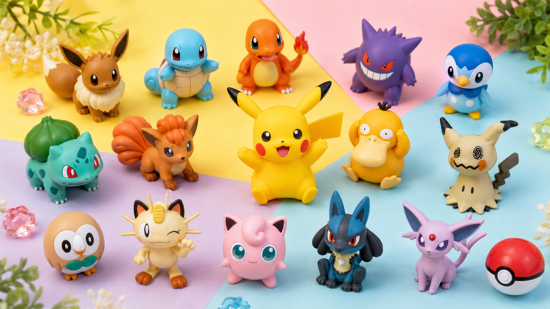 Pokémon figures collection including Pikachu, Eevee and Gengar