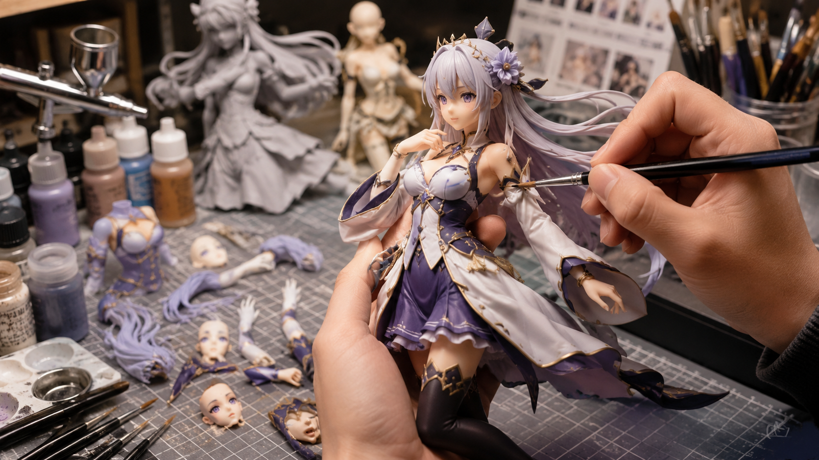アニメフィギュアをカメラで撮影するセットアップ（MIYABIYA）