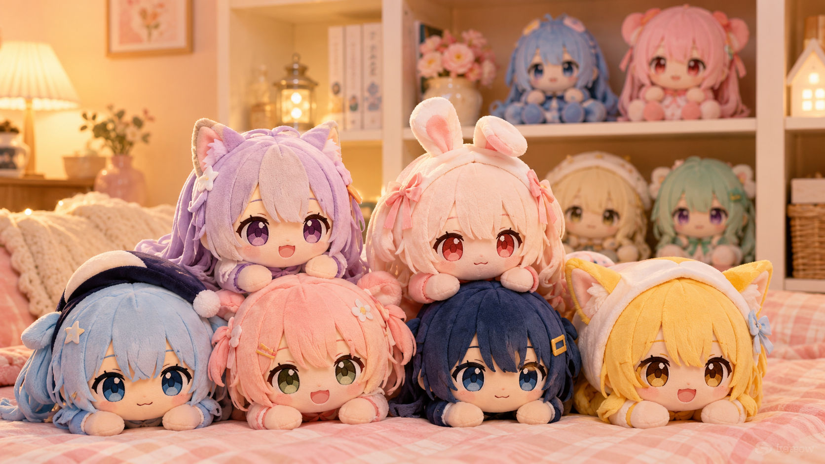 カラフルな公式アニメぬいぐるみコレクション