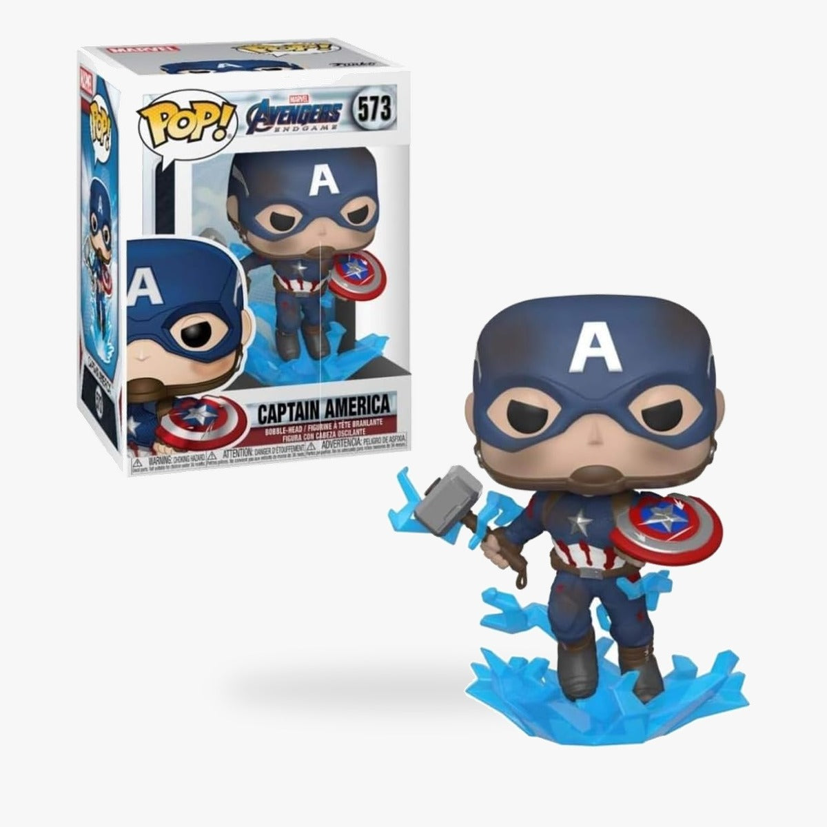 アベンジャーズ/エンドゲーム ! ビニールフィギュア #573 キャプテン・アメリカ with ムジョルニア/AVENGERS ENDGAME 2020 V