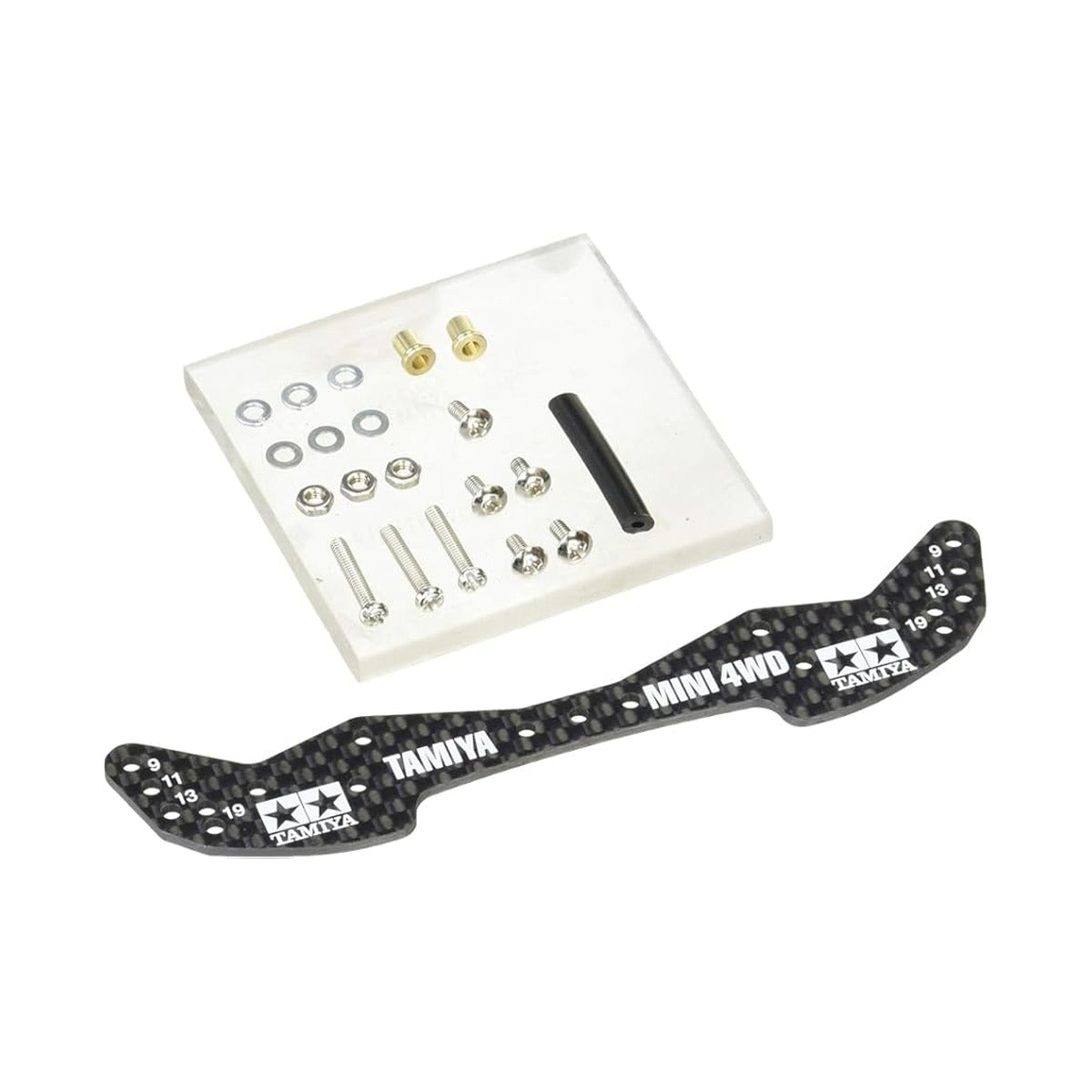 タミヤ ミニ四駆グレードアップパーツシリーズ no 498 gp 498 hg カーボンフロントワイドステー 1 5mm 15498