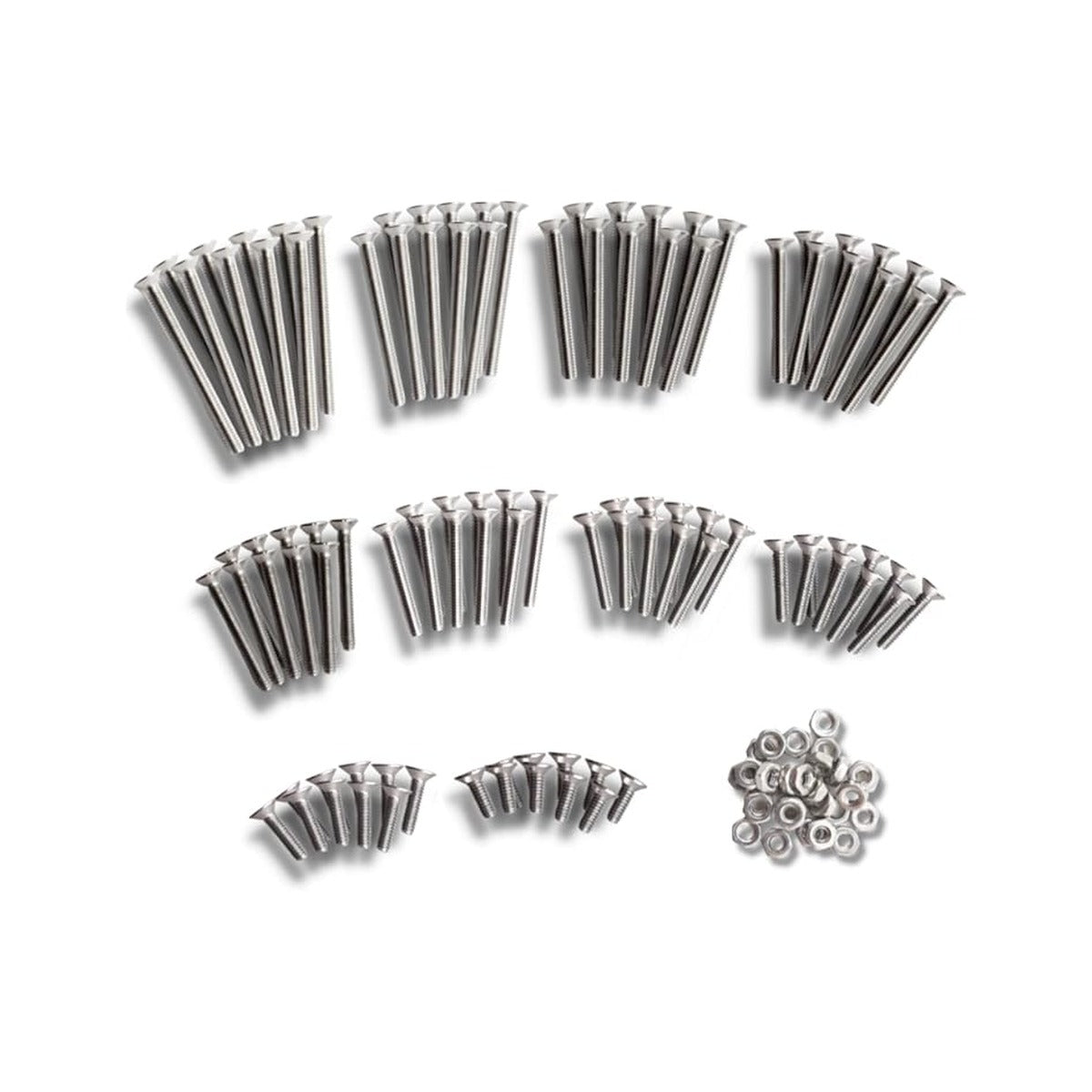 TAGATORON stainless steel screw set (silver, countersunk screw set)