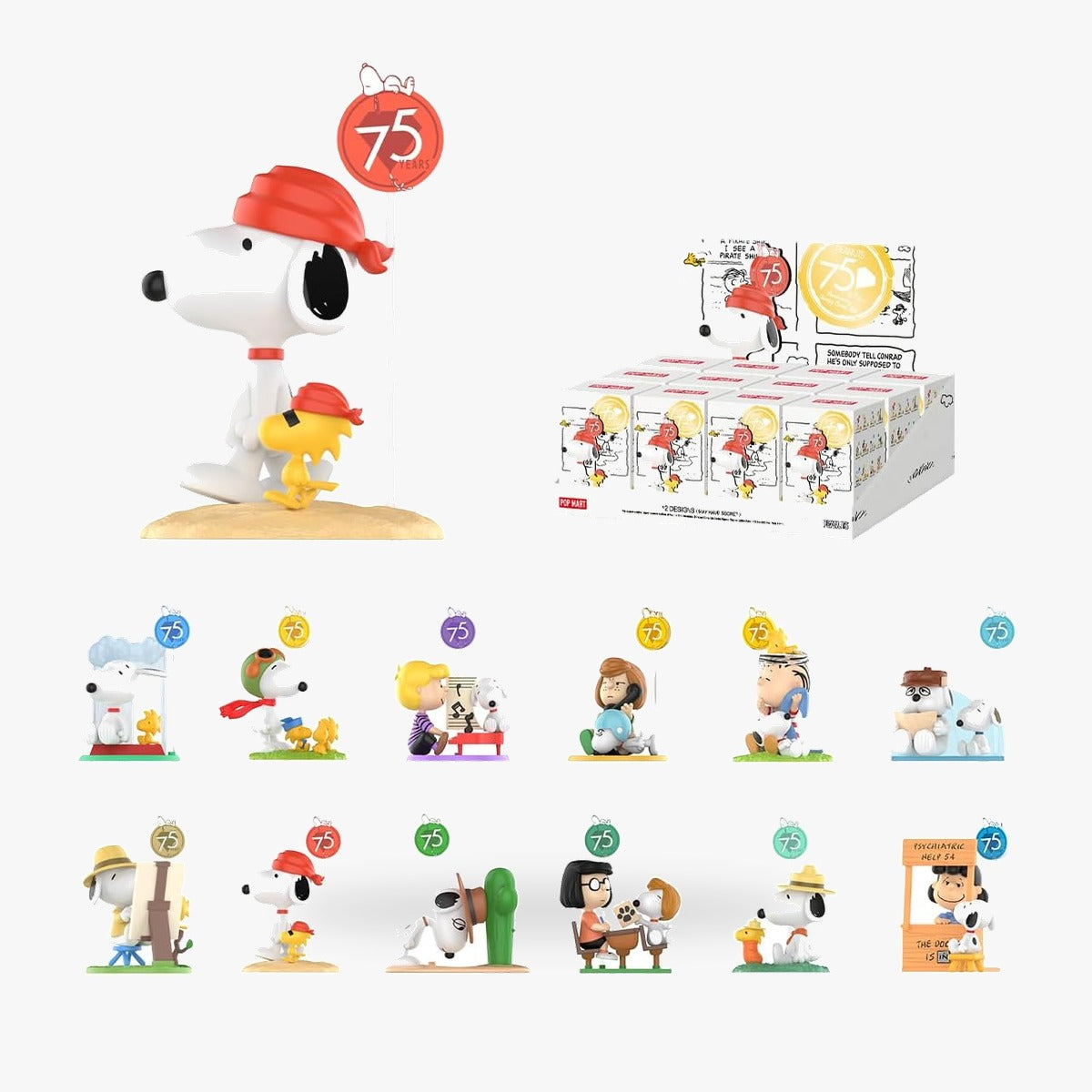 POP MART Peanuts 75th Anniversary スヌーピー コミック ライフ シリーズ 1ピース