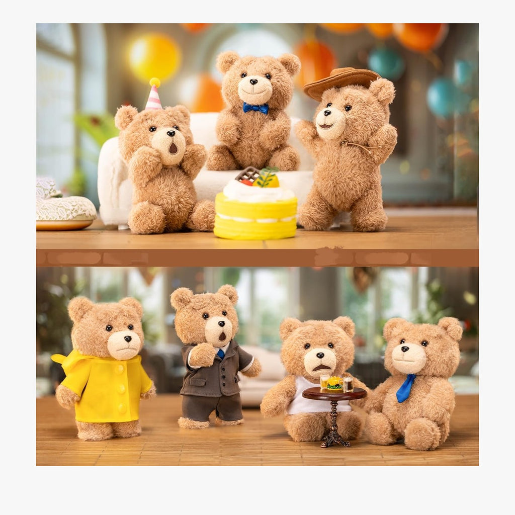 POP MART Ted2 Teddy Bear アクションぬいぐるみペンダント シリーズ 1ピース