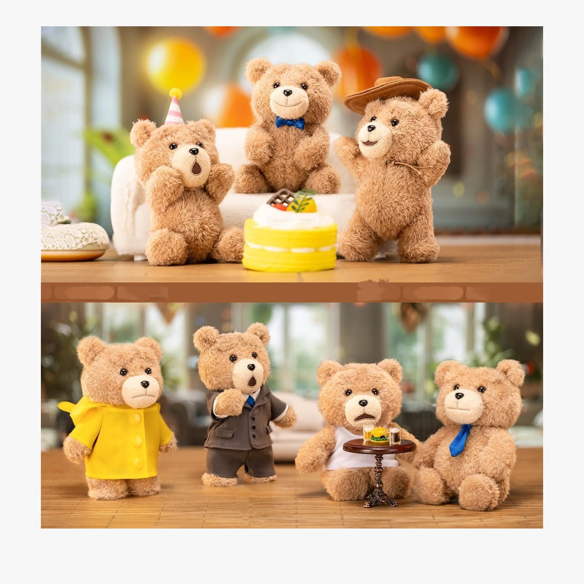 POP MART Ted2 Teddy Bear アクションぬいぐるみペンダント シリーズ 1ピース
