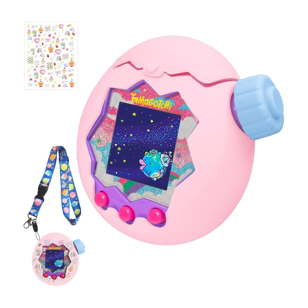 【New Upgrade】For Tamagotchi Paradise(たまごっちパラダイス) 専用ケース【Srelirly】通信に対応 保護カバー 耐衝撃 落下防止 防汚 防水 指紋防止 全面保護ケース 紛失防止ストラップ付き (Peachy Pink/ダイヤルカバー)