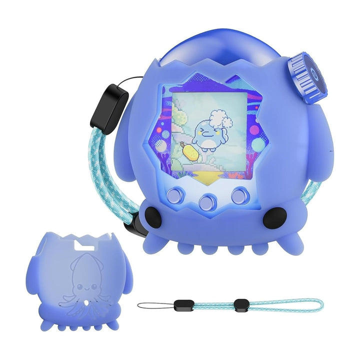 [Tamagotchi Paradise向けのケース 2026アップグレード] たまごっちパラダイス 保護ケース カバー ストラップ付き シリコン 耐衝撃 すり傷防止 高耐久 紛失防止 女の子 男の子 クリスマス プレゼント ギフト かわいいスキン 柔らかい 子供向き 落下防止 キズ防止 完全な保護 防塵 装着したまま充電·通信可能 指紋防止 洗える 装着簡単 携帯便利 ブルー