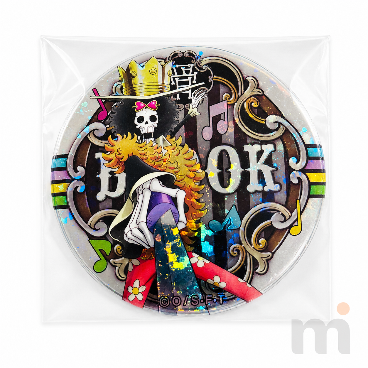 ONE PIECE Brook Hologram Music Design Can Badge