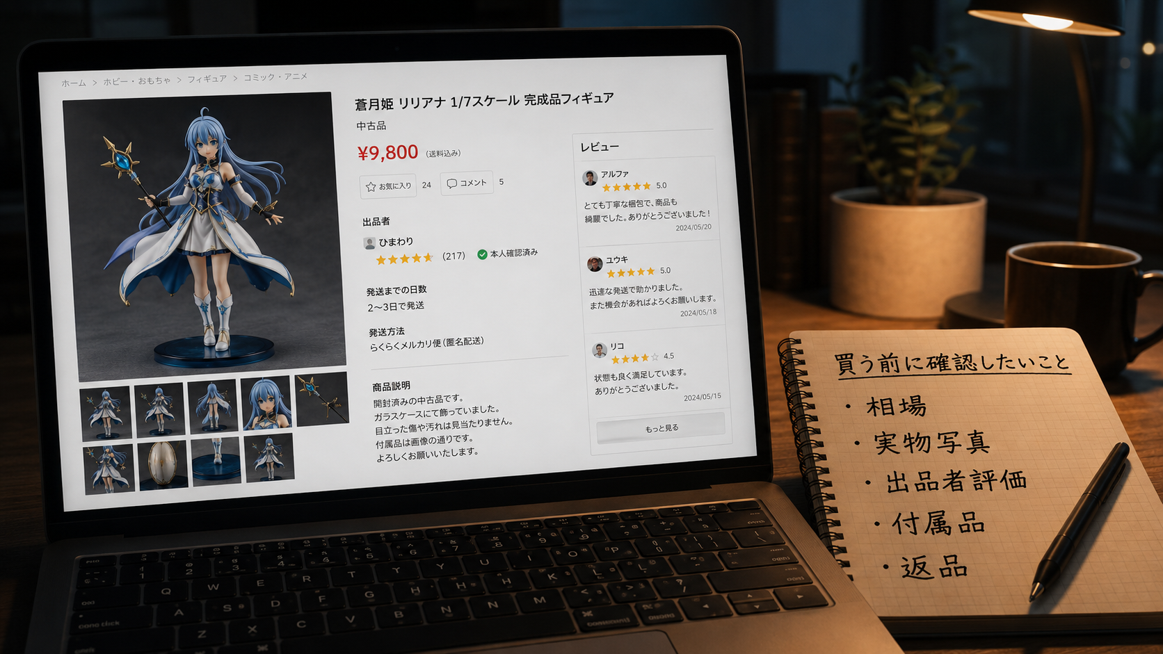 中古通販やフリマで正規品を確認するポイントのイメージ